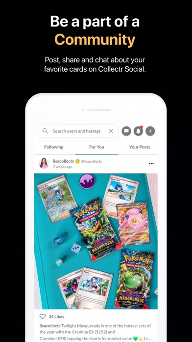 Collectr community feed with collection posts