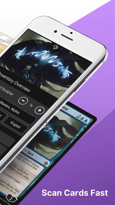 TCGplayer card scanning preview with a Magic card matched on screen